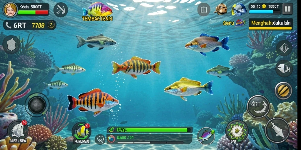 Tampilan menakjubkan dari gameplay Tembak Ikan di 6RT.