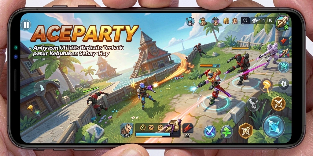 Tampilan utama ACEPARTY dengan fitur utility lengkap.