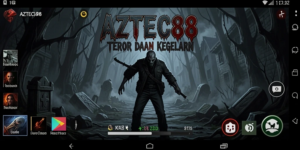 Screenshot gameplay menampilkan aksi mendebarkan dalam suasana horor yang gelap.