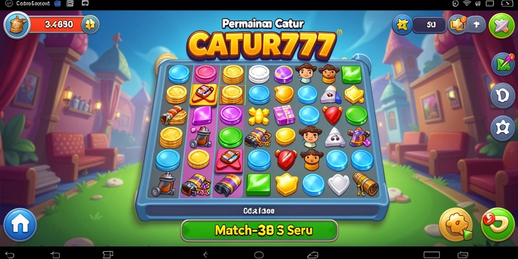 Screenshot dari gameplay seru CATUR777 dalam kategori Match-3.