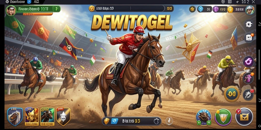 Tangkapan layar utama DEWITOGEL dengan aksi balap yang intens.