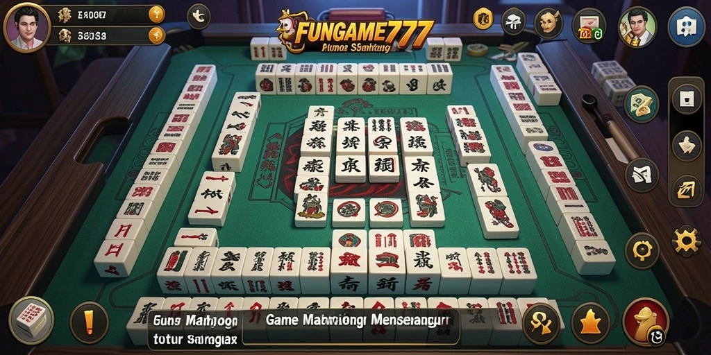 Tampilan utama gameplay FUNGAME777 dengan grafis Mahjong yang menarik.