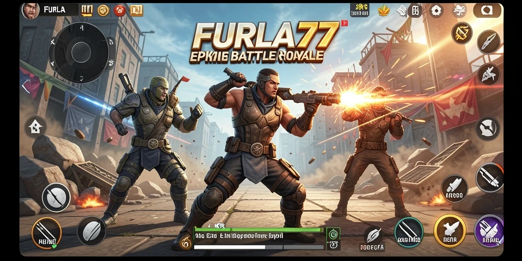 Tampilan gameplay mendebarkan dalam FURLA77 saat pertempuran berlangsung.