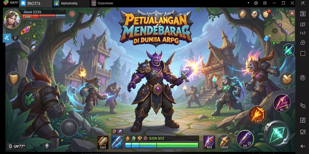 Tampilan seru gameplay ARPG dalam GN777 dengan aksi pertarungan mendebarkan.