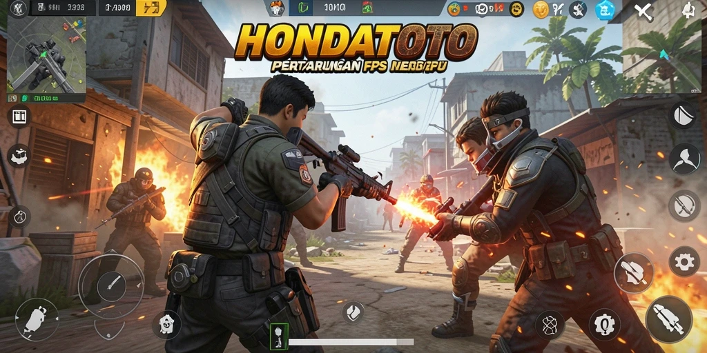 Tangkapan layar menampilkan pertempuran mendebarkan di HONDATOTO.