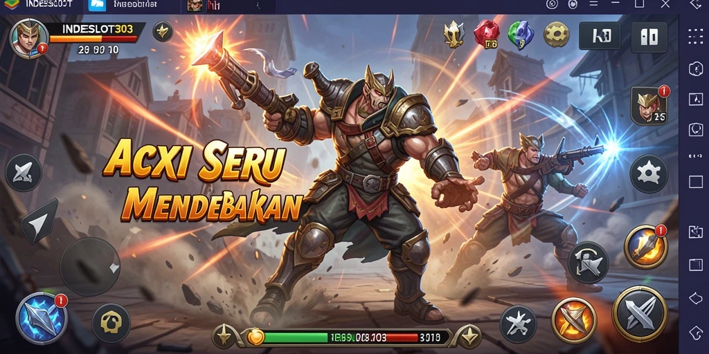 Tampilan gameplay <strong>INDESLOT303</strong> yang mendebarkan dan penuh aksi.