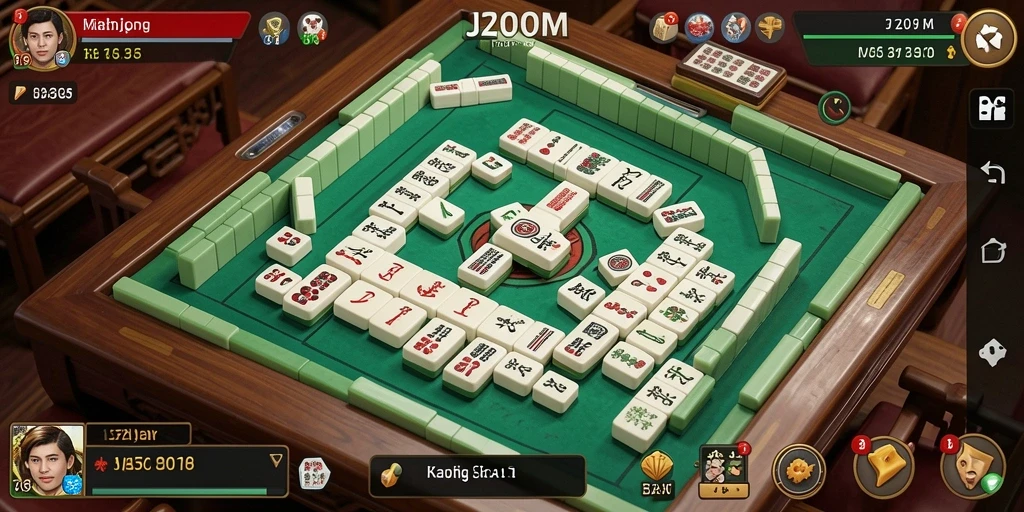 Tampilan gameplay seru J200M dengan ubin Mahjong yang menarik.