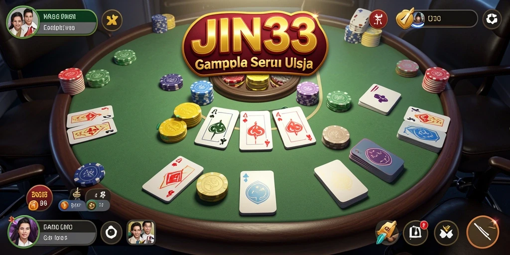 Tampilan gameplay Gaple yang seru di JIN33.