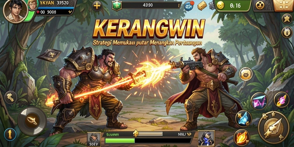 Tampilan gameplay KERANGWIN yang menegangkan dan penuh strategi.