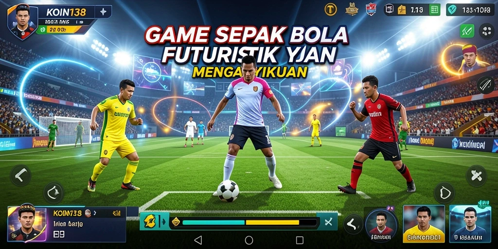 Tampilan gameplay KOIN138 dengan aksi sepak bola yang mendebarkan.