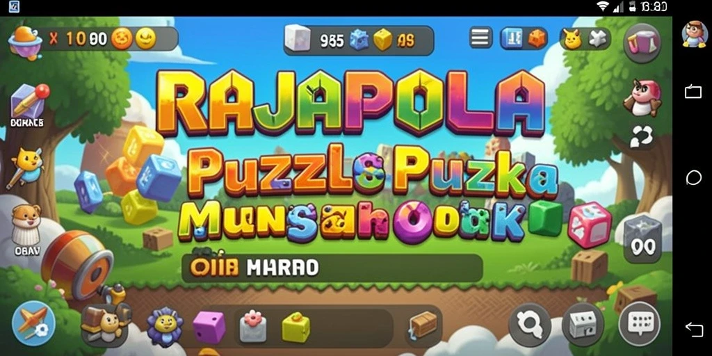 Tampilan utama gameplay RAJAPOLA dengan teka-teki menantang.