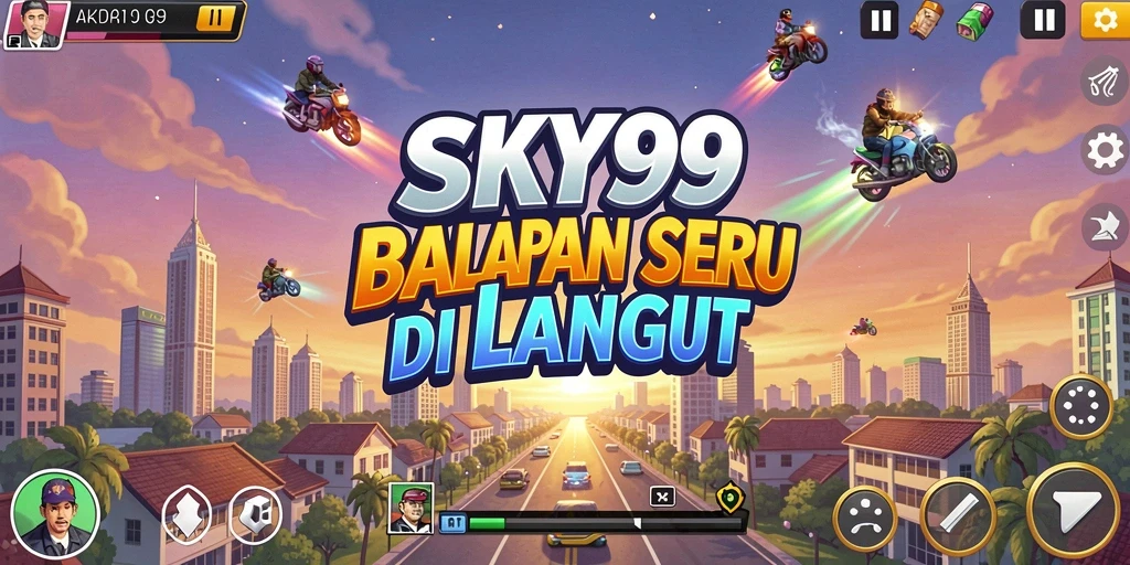 Tangkapan layar SKY99 menunjukkan balapan seru di langit yang mendebarkan.
