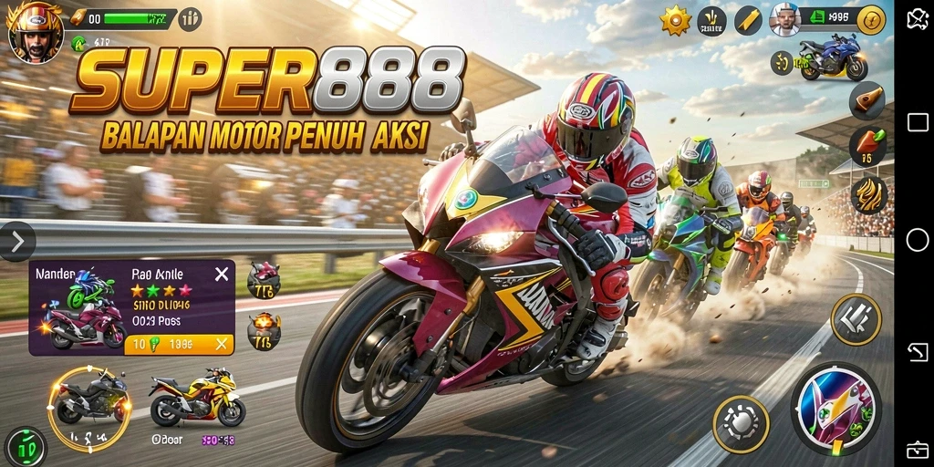 Tampilan aksi mendebarkan dalam balapan motor