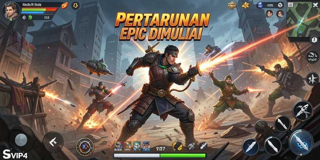 Tampilan gameplay SVIP4 yang menegangkan dan penuh aksi.