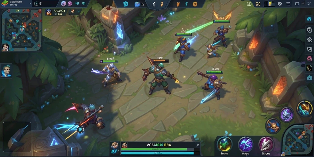 Tampilan gameplay VC55 menampilkan pertarungan tim yang seru dan strategis.