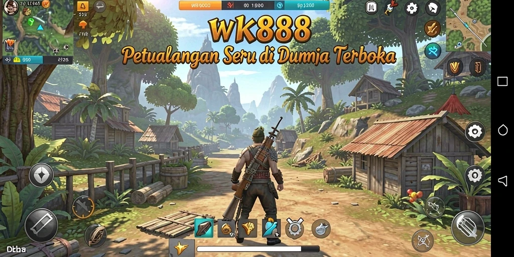 Screenshot menampilkan pemain menjelajahi dunia terbuka yang memukau.